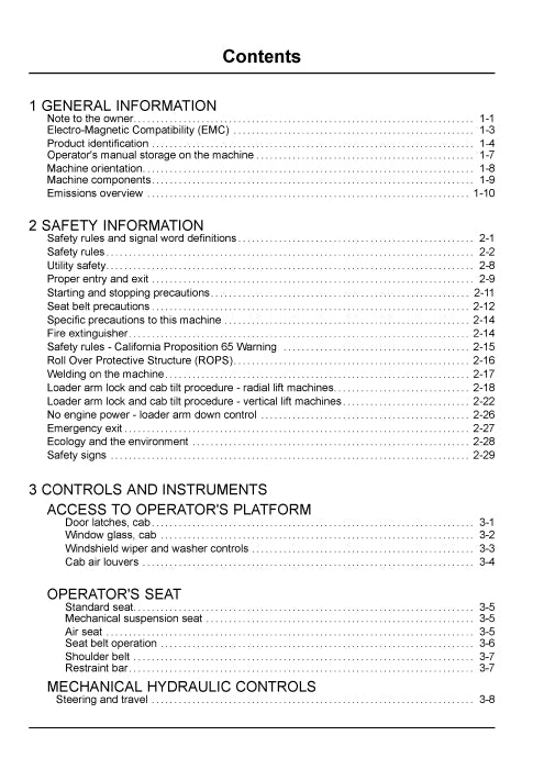 Case SR270 SV340 Tier 4B (final) Alpha series Skid steer loader Operator Manual 47917311