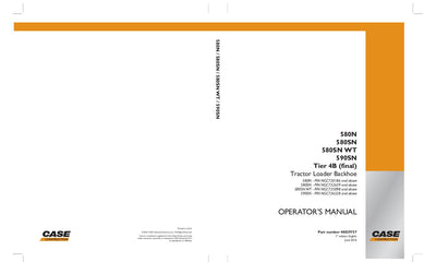 Case 580N 580SN 580SN_WT 590SN Tier 4B (final) Tractor loader backhoe Operator Manual 48029757
