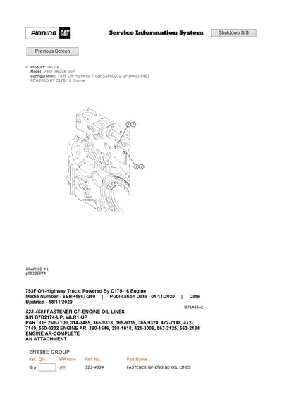Download Caterpillar 793F Truck Parts Manual SSP
