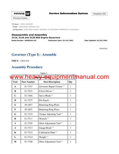DOWNLOAD CATERPILLAR 525B WHEEL SKIDDER SERVICE REPAIR MANUAL 3KZ