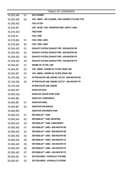 Case CX250D CRAWLER EXCAVATOR TIER 4B Parts Manual 540421254PC
