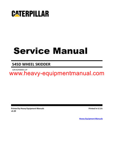 DOWNLOAD CATERPILLAR 545D WHEEL SKIDDER SERVICE REPAIR MANUAL KGP