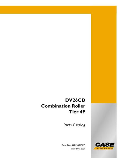 Case DV26CD Combination Roller Tier 4F Parts Manual 547130263