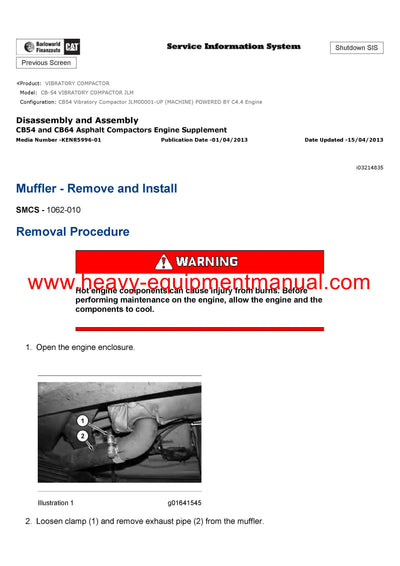 Download Caterpillar CB-54 VIBRATORY COMPACTOR Service Repair Manual JLM