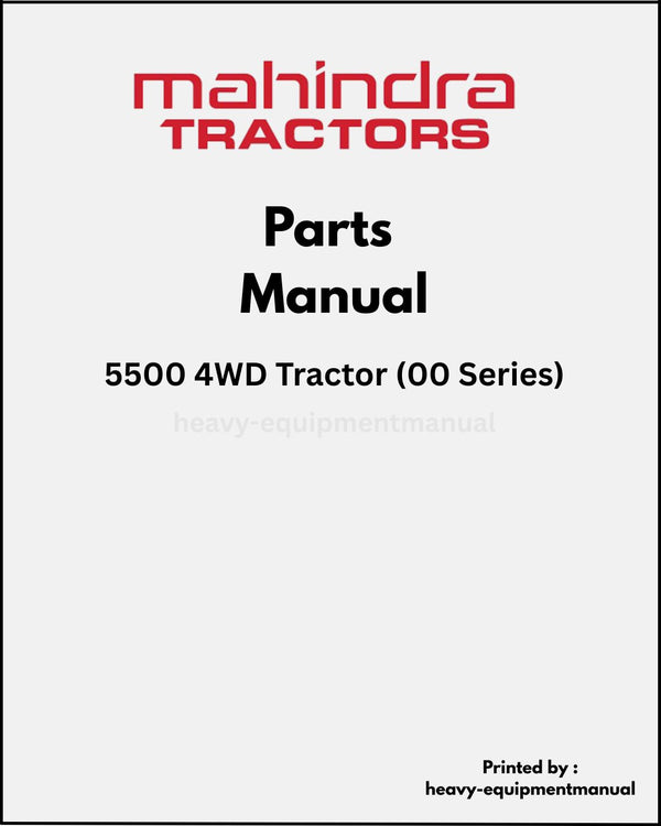 Mahindra 5500 4WD Tractor (00 Series) Parts Manual - PDF Download