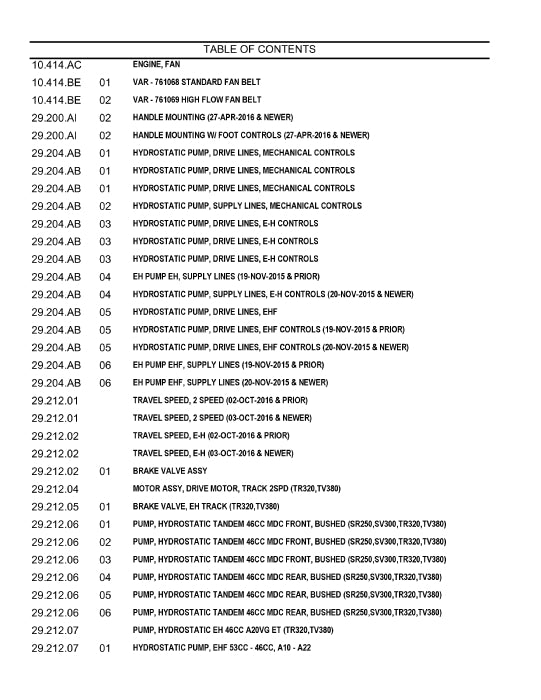 Case TV380 Skid Steer Loader NRC Parts Manual 550711097PC