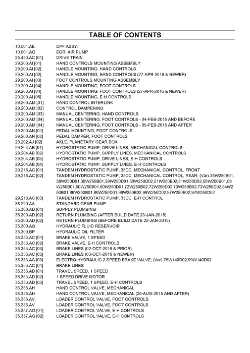 Case SR130 Skid Steer Loader Tier 4b Parts Manual 550711098PC