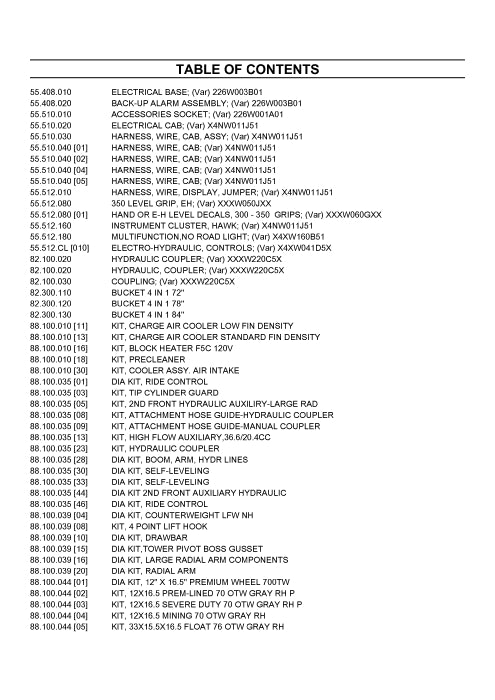 Case SR270B Skid Steer Loader Parts Manual 550711219PC