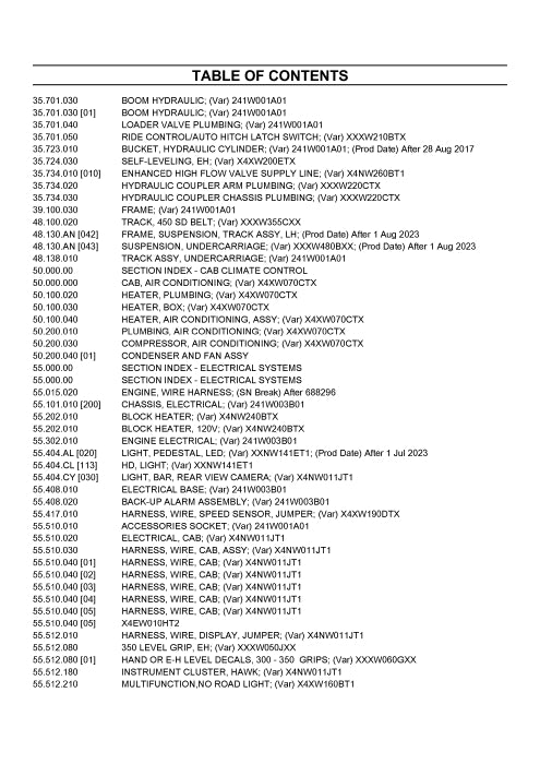 Case TV370B COMPACT TRACK LOADER Parts Manual 550711224PC