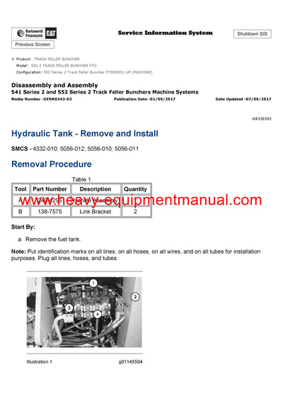 DOWNLOAD CATERPILLAR 552 2 TRACK FELLER BUNCHER SERVICE REPAIR MANUAL F7G