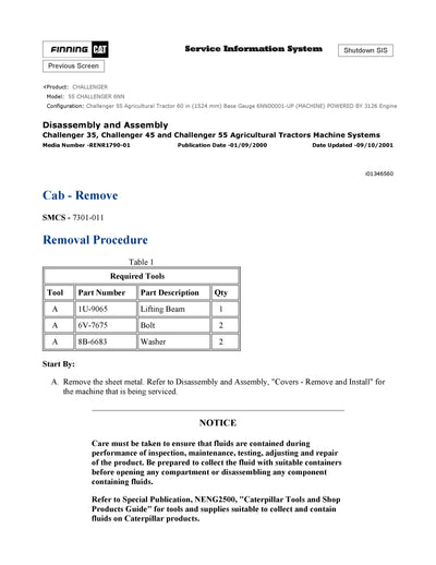DOWNLOAD CATERPILLAR 55 CHALLENGER SERVICE REPAIR MANUAL 6NN