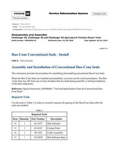 DOWNLOAD CATERPILLAR 55 CHALLENGER SERVICE REPAIR MANUAL 7DM