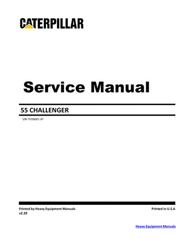 DOWNLOAD CATERPILLAR 55 CHALLENGER SERVICE REPAIR MANUAL 7TZ