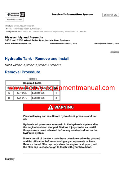 DOWNLOAD CATERPILLAR 563D WHEEL FELLER BUNCHER SERVICE REPAIR MANUAL D63