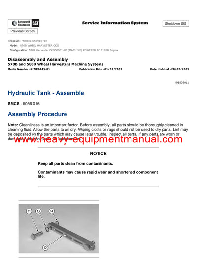 DOWNLOAD CATERPILLAR 570B WHEEL HARVESTER SERVICE REPAIR MANUAL CKG