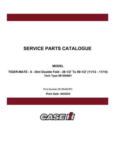 Case IH Tiger-Mate II Parts Manual 581284601PC