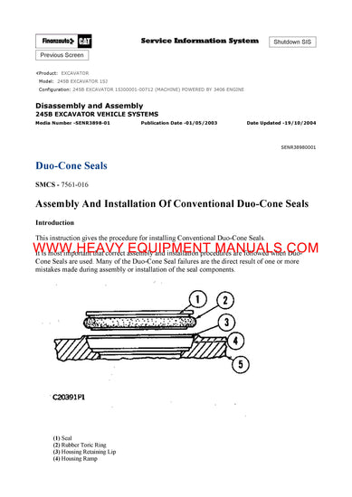 Download Caterpillar 245B EXCAVATOR Full Complete Service Repair Manual 1SJ Download Caterpillar 245B EXCAVATOR Full Complete Service Repair Manual 1SJ
