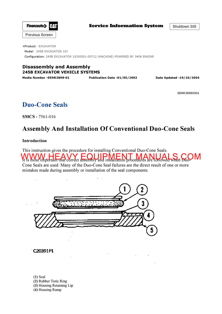 Download Caterpillar 245B EXCAVATOR Full Complete Service Repair Manual 1SJ