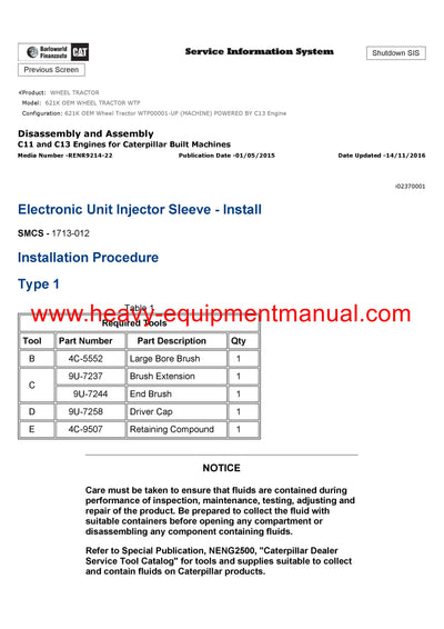 DOWNLOAD CATERPILLAR 621K OEM WHEEL TRACTOR SERVICE REPAIR MANUAL WTP