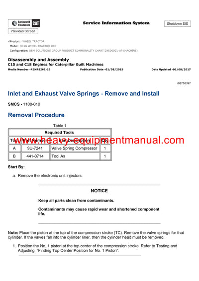 DOWNLOAD CATERPILLAR 631G WHEEL TRACTOR SERVICE REPAIR MANUAL DXE