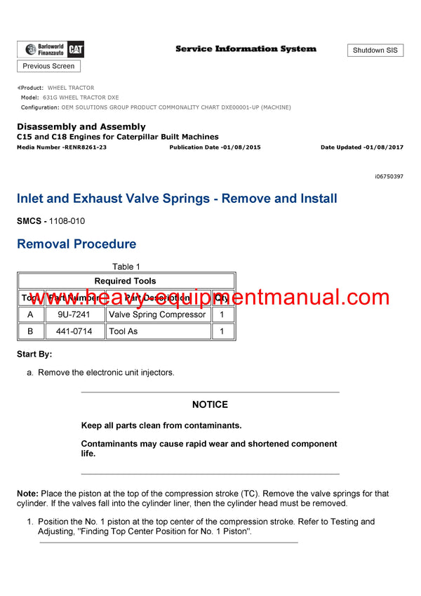 DOWNLOAD CATERPILLAR 631G WHEEL TRACTOR SERVICE REPAIR MANUAL DXE