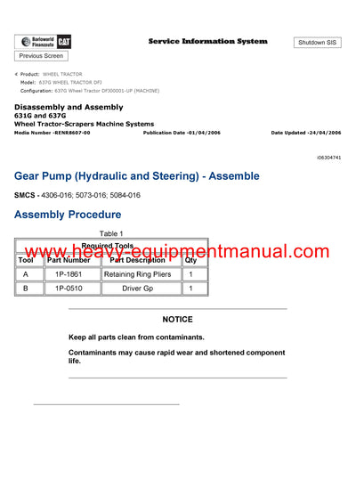 DOWNLOAD CATERPILLAR 637G WHEEL TRACTOR SERVICE REPAIR MANUAL DFJ