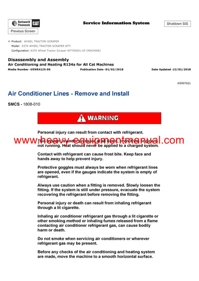 DOWNLOAD CATERPILLAR 637K WHEEL TRACTOR-SCRAPER SERVICE REPAIR MANUAL WTY