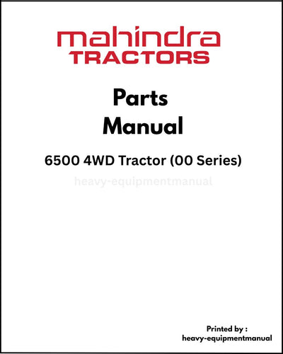 Mahindra 6500 4WD Tractor (00 Series) Parts Manual - PDF Download