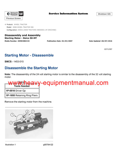 DOWNLOAD CATERPILLAR 650B WHEEL TRACTOR SERVICE REPAIR MANUAL 58K