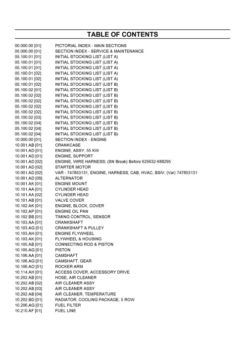 Case 575N EP Backhoe Loader 4WD Parts Manual 675078231PC