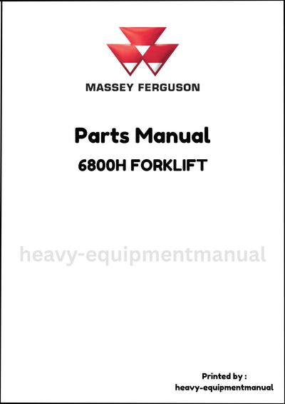 Massey Ferguson 6800H FORKLIFT Parts Manual - Download PDF