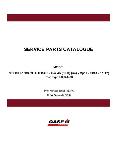Case IH 500 STEIGER QUADTRAC Tier 4b (final) Parts Manual 696054483PC