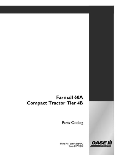 Case IH 60A Farmall Compact Tractor Tier 4B Parts Manual 696068154PC