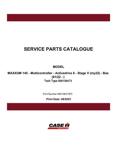 Case IH 145 MAXXUM Multi controller Parts Manual 696158473PC