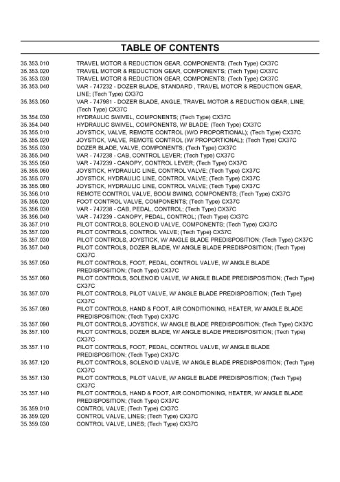 Case CX37C Mini Crawler Excavator Parts Manual 698493712PC