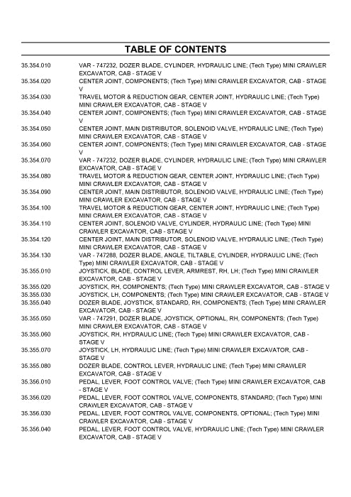 Case CX42D Mini Crawler Excavator Parts Manual 698494200PC