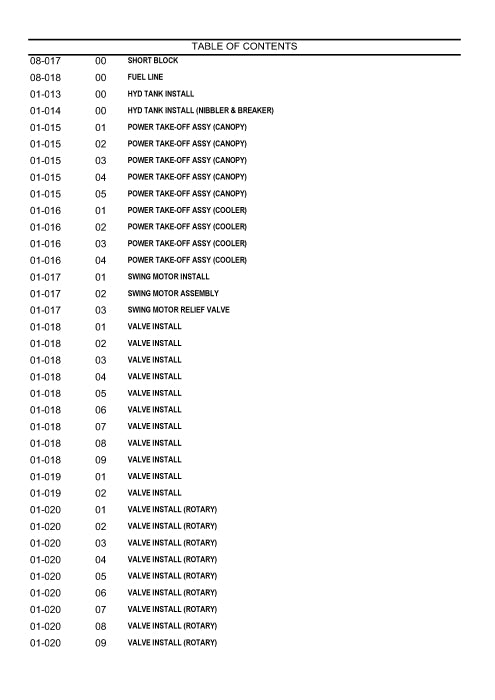 Case CX55BMSR CRAWLER EXCAVATOR Parts Manual 698555521PC