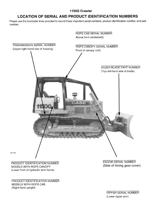 Case 1150G Crawler Parts Manual 7-1023