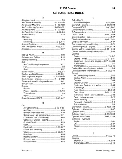 Case 1150G Crawler Parts Manual 7-1023