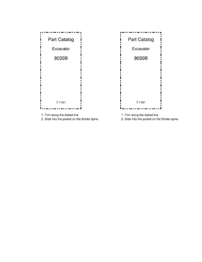 Case 9030B Excavator COMPLETE Parts Manual 7-1161