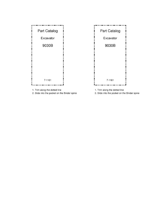 Case 9030B Excavator COMPLETE Parts Manual 7-1161