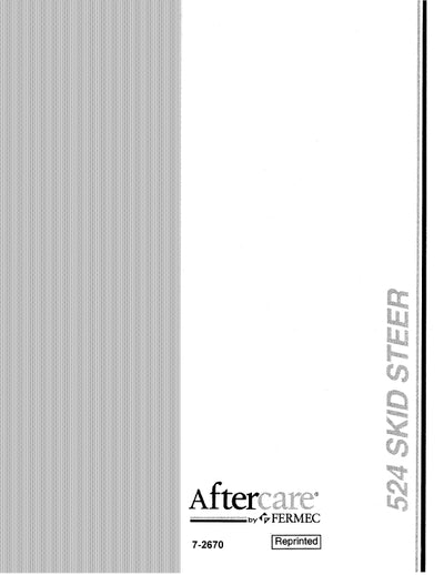 Case 524 Skid Steer Loader - Fermac Parts Manual 7-2670