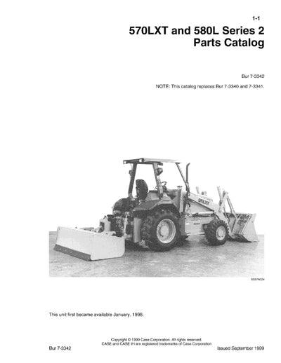 Case 570LXT 580L Series 2 Backhoe Loader Parts Manual 7-3342