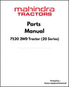 Mahindra 7520 2WD Tractor (20 Series) Parts Manual - PDF Download