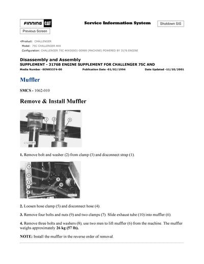 DOWNLOAD CATERPILLAR 75C CHALLENGER SERVICE REPAIR MANUAL 4KK