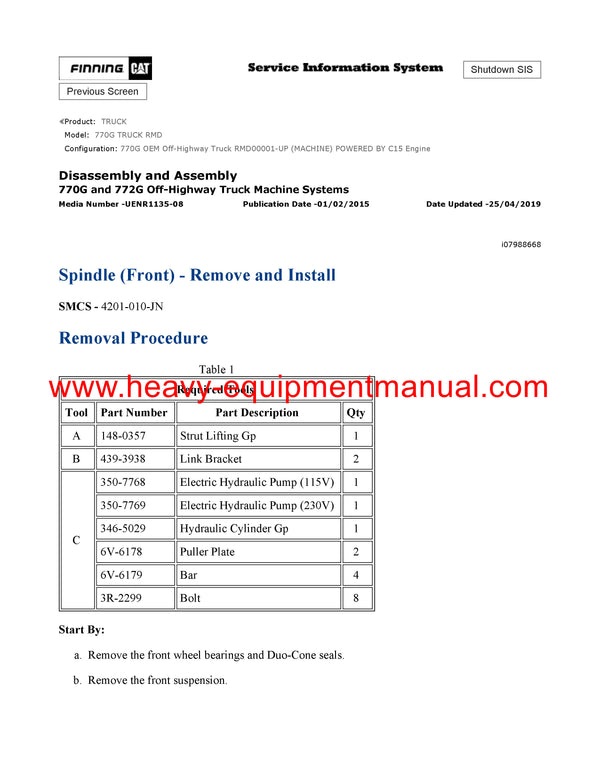 Download Caterpillar 770G Truck Service Repair Manual RMD