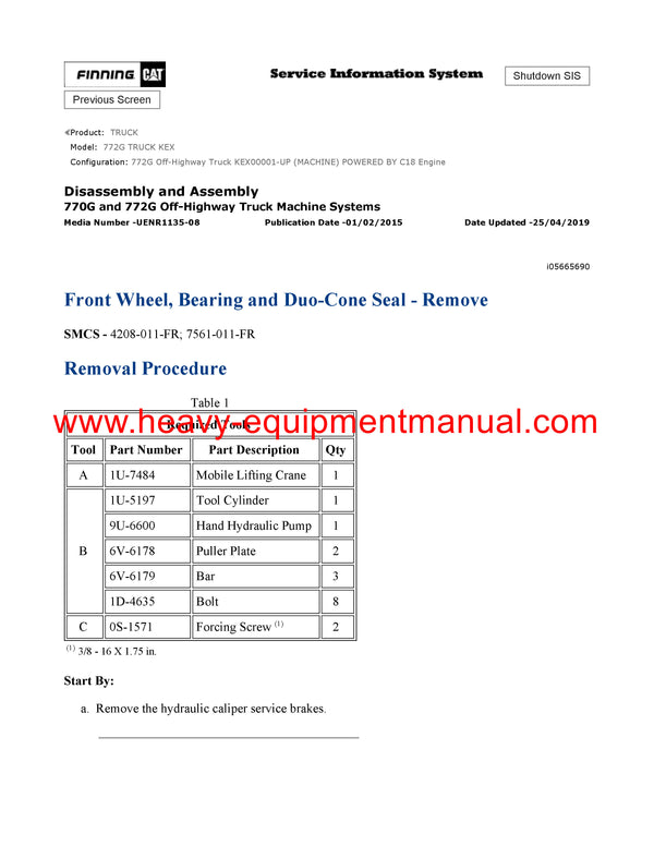 Download Caterpillar 772G Truck Service Repair Manual KEX