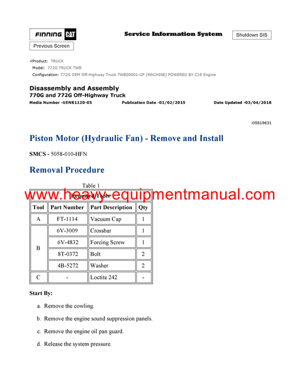 Download Caterpillar 772G Truck Service Repair Manual TWB