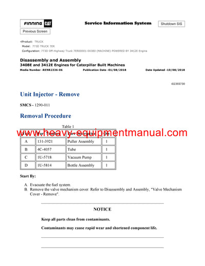 Download Caterpillar 773D Truck Service Repair Manual 7ER