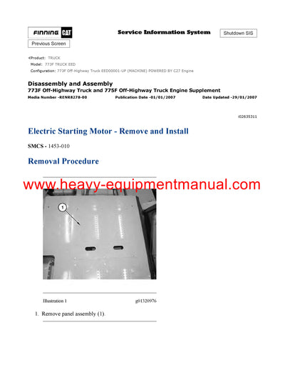 Download Caterpillar 773F Truck Service Repair Manual EED